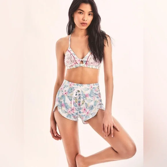 Hurley Shorts Loveshackfancy X Hurley Aqua Hawaiian Hibiscus